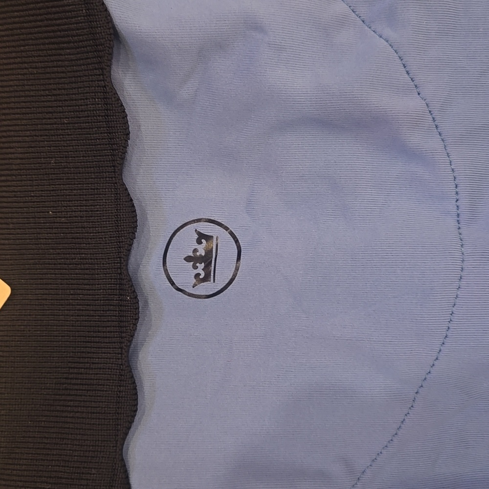 New Peter Millar Navy/Opal Blue Scallop Trim Sun Protection Country Club Polo - Picture 11 of 13